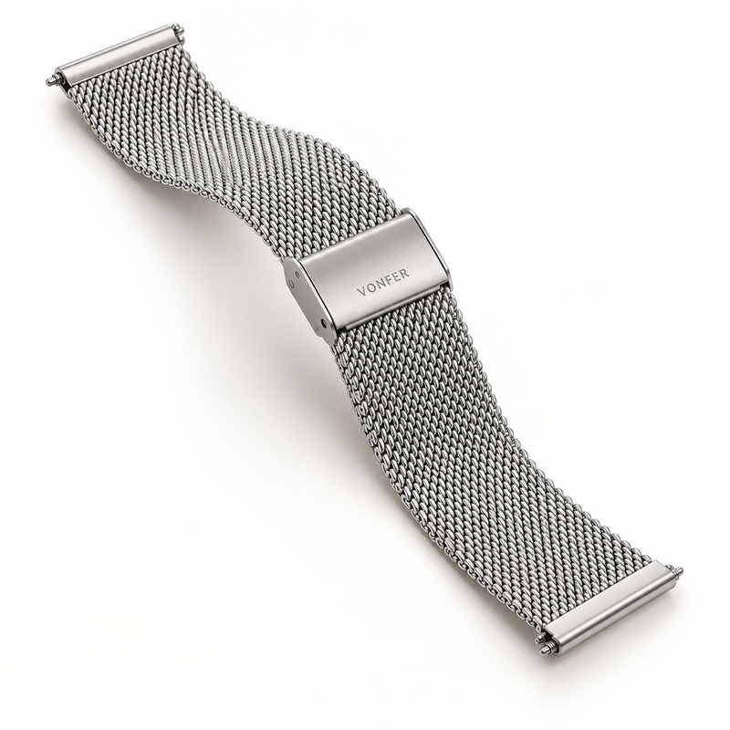 Vonfer Milanese silver mesh watch bracelet