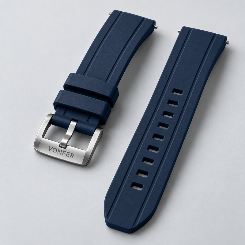 Vonfer Ocean navy rubber watch strap